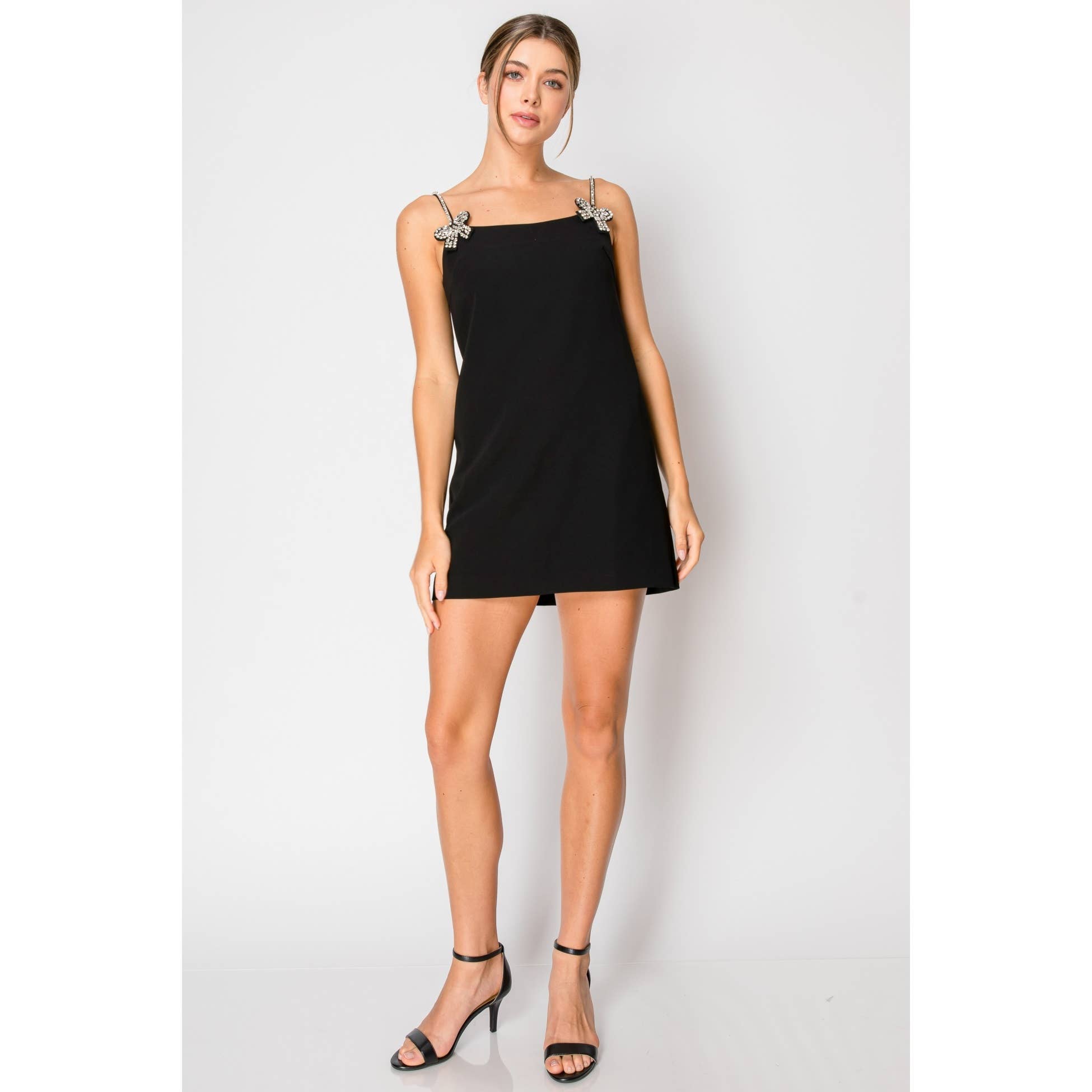 crystal embellished mini dress Crystal Embellished A Line Mini Dress 51615