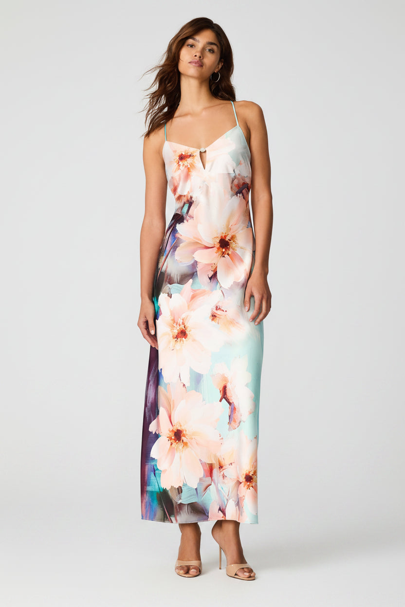 steve madden ladies maxi dress Gilette Floral Print Slip - Multi BO408959 Color:Deep Rose 12061591-3QK WEAR Women's San Antonio