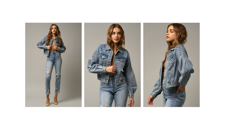 Puff Sleeve Denim Jacket