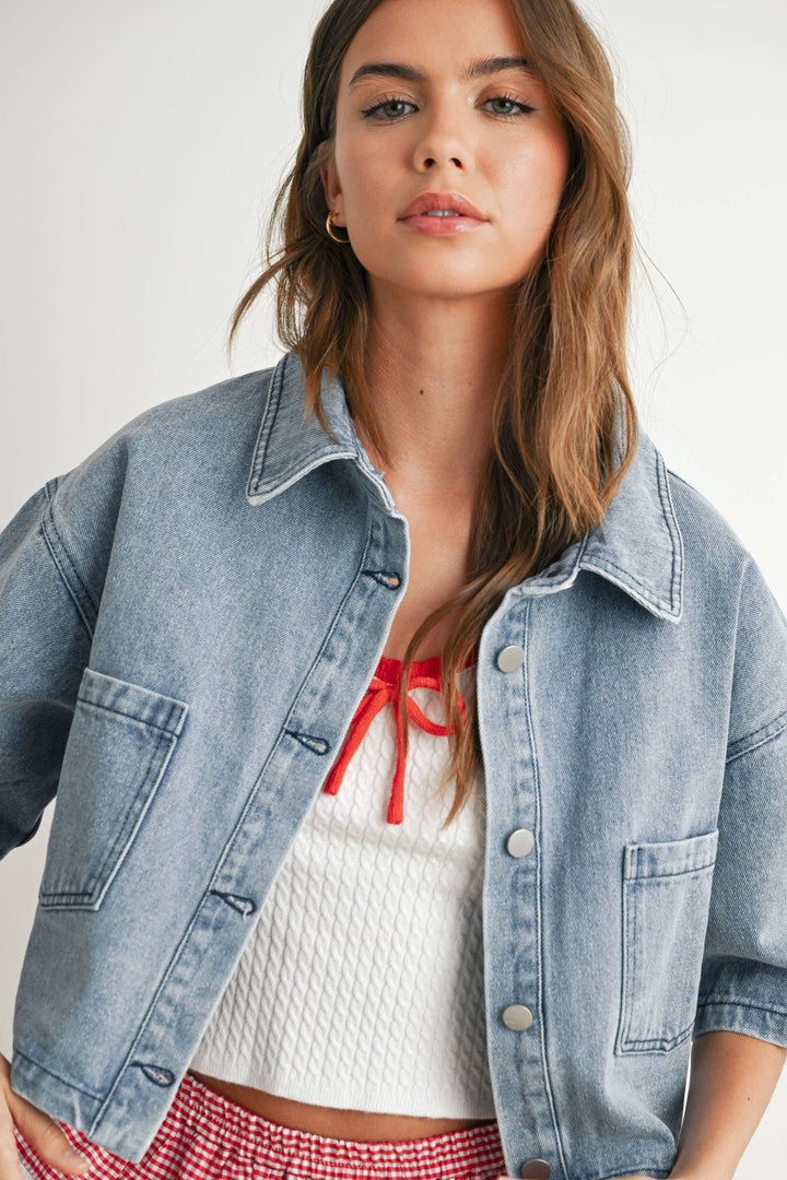 Cropped Denim Shirt