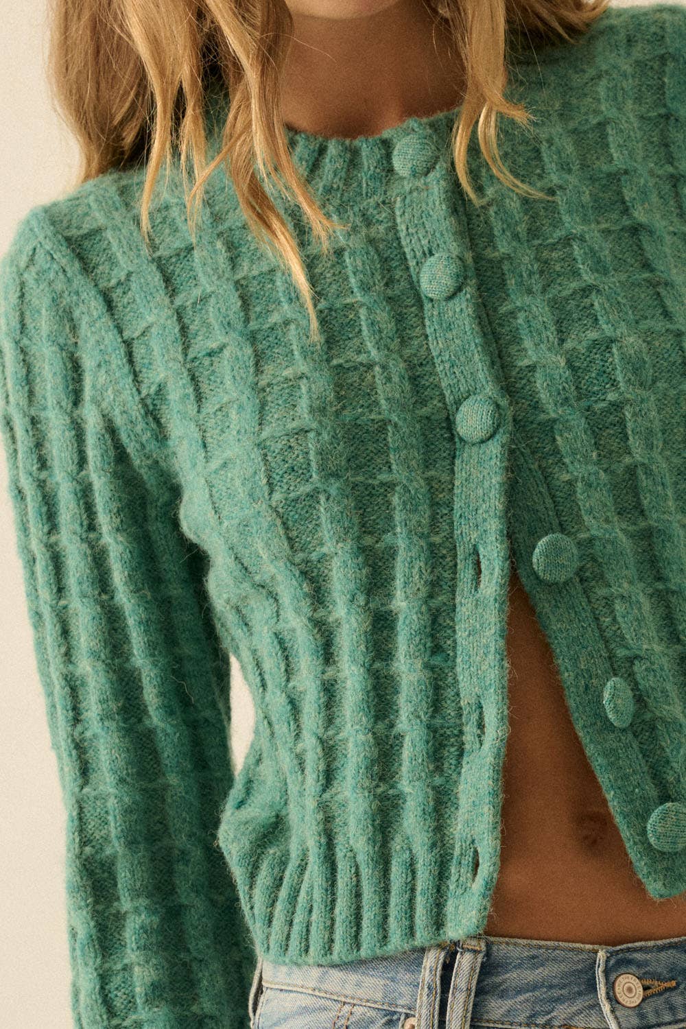 Cable Knit Cardigan Sweater