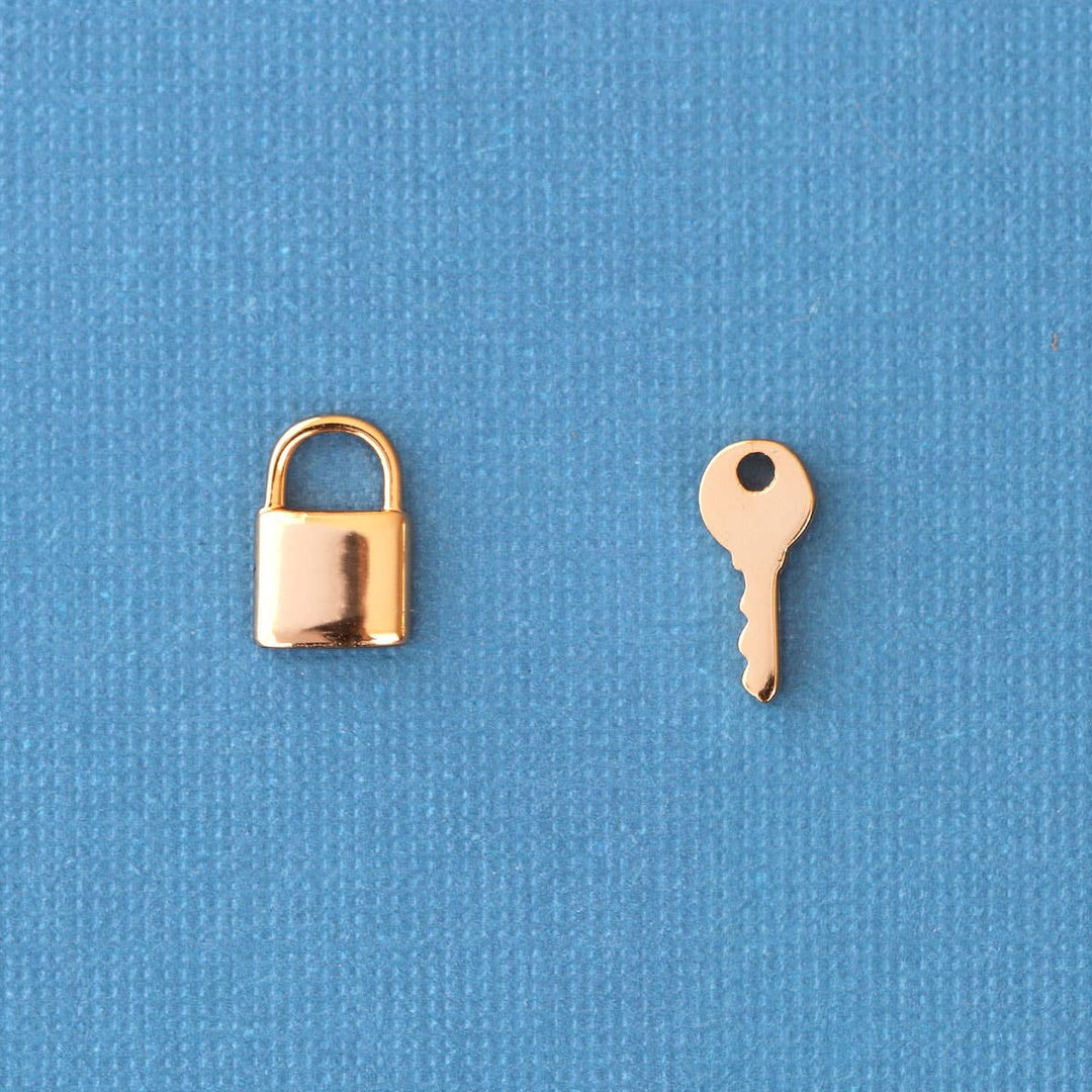 Lock & Key Stud Earrings