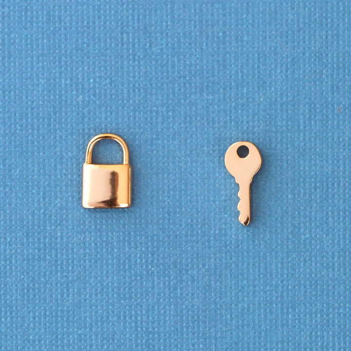 Lock & Key Stud Earrings