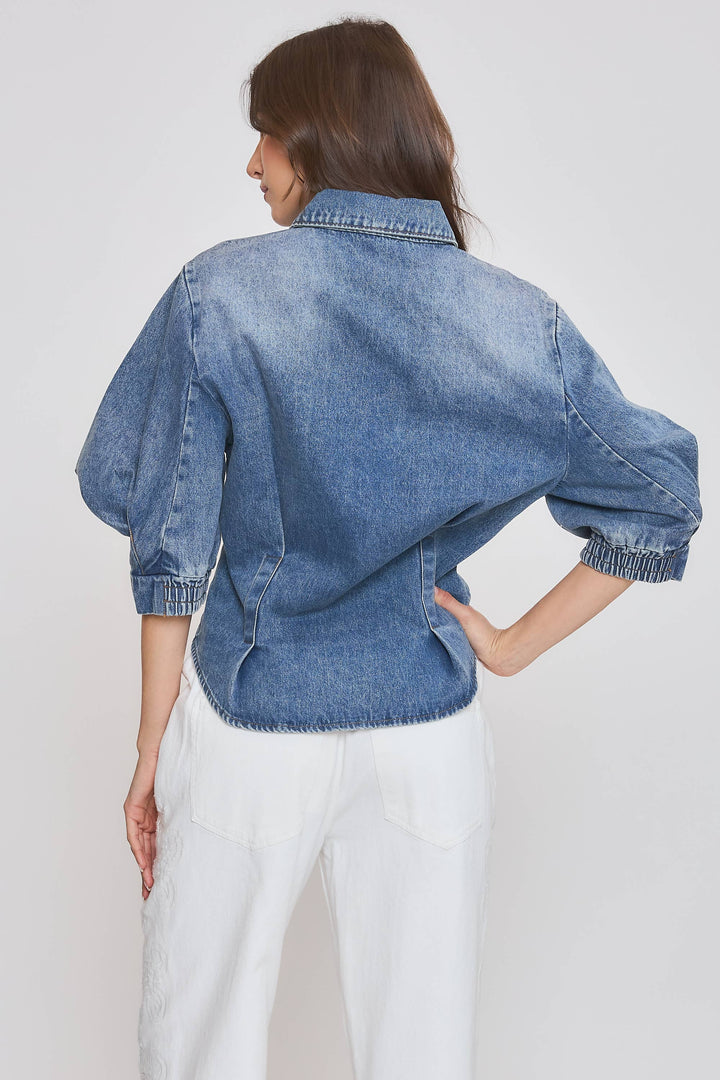 Tailored Denim Blouse