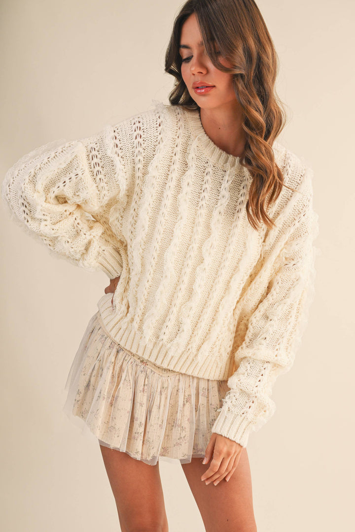 Lace Trim Sweater