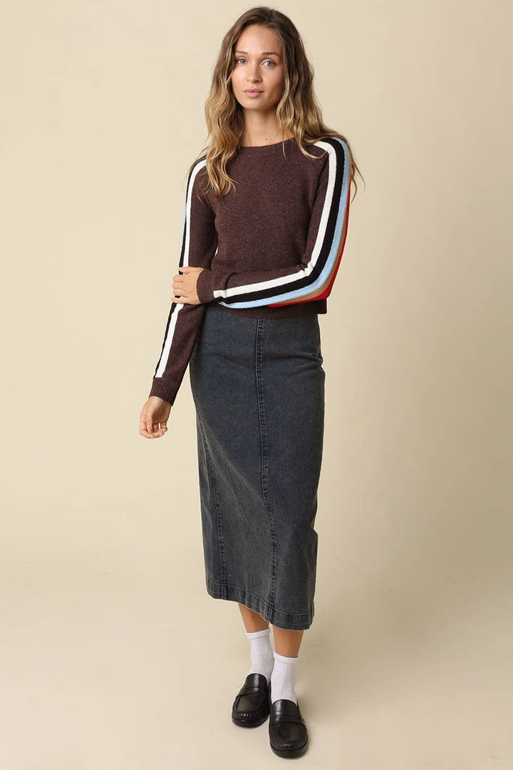 Rylee Contrast Stripe Sweater