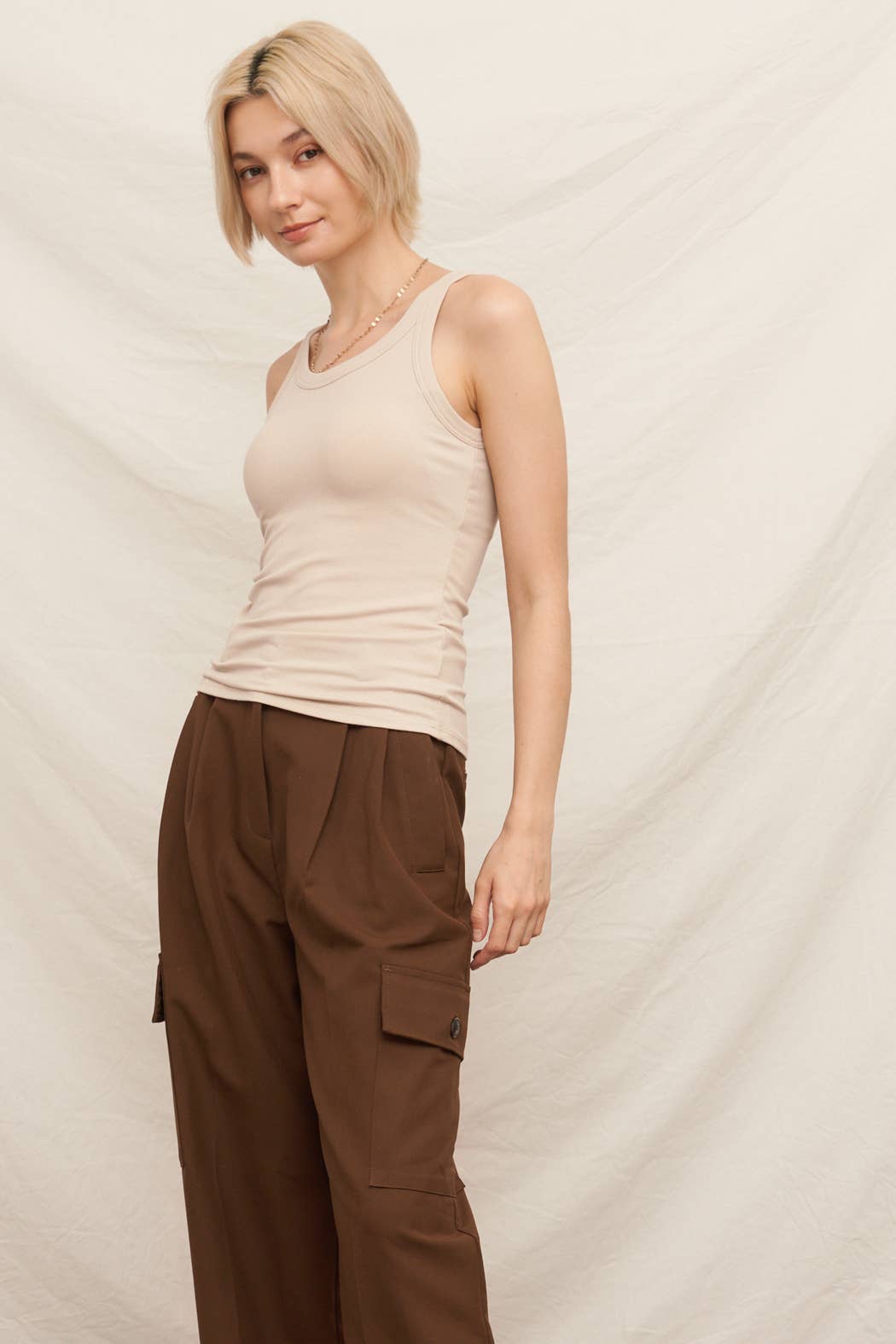 Scoop Neck Tank with Built-In Bra