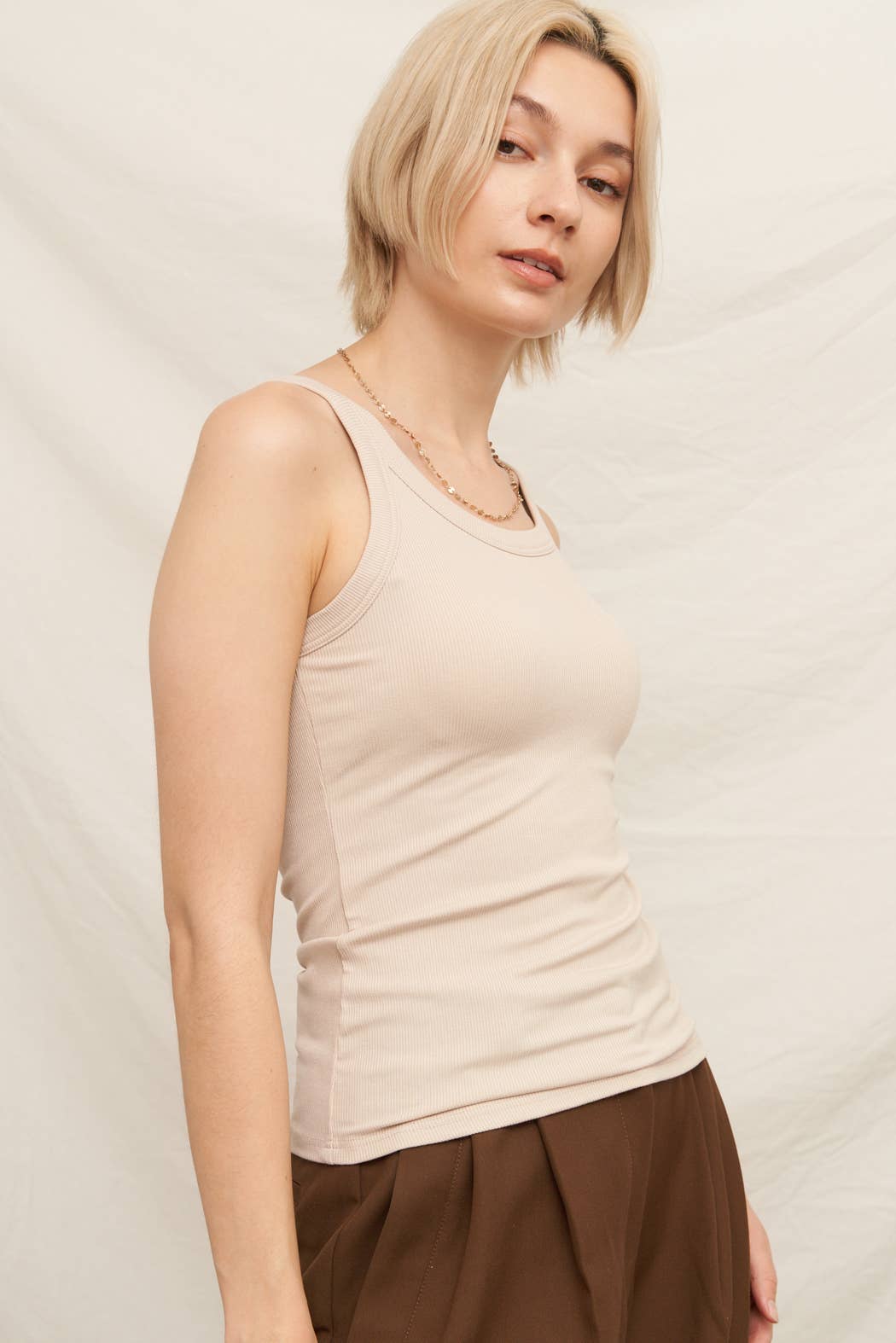 Scoop Neck Tank with Built-In Bra