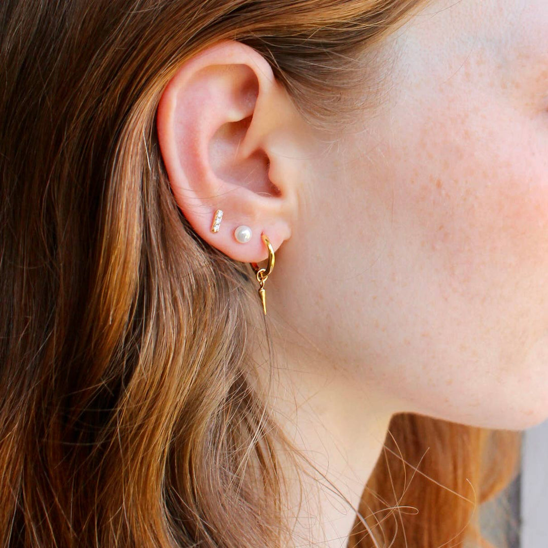 Spike Huggie Hoop Earrings