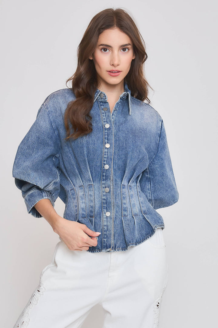 Tailored Denim Blouse