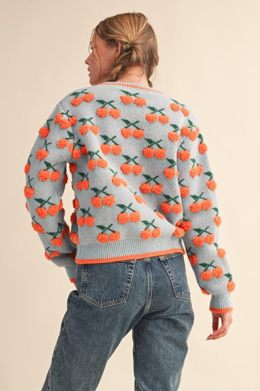 Fuzzy Cherry Sweater