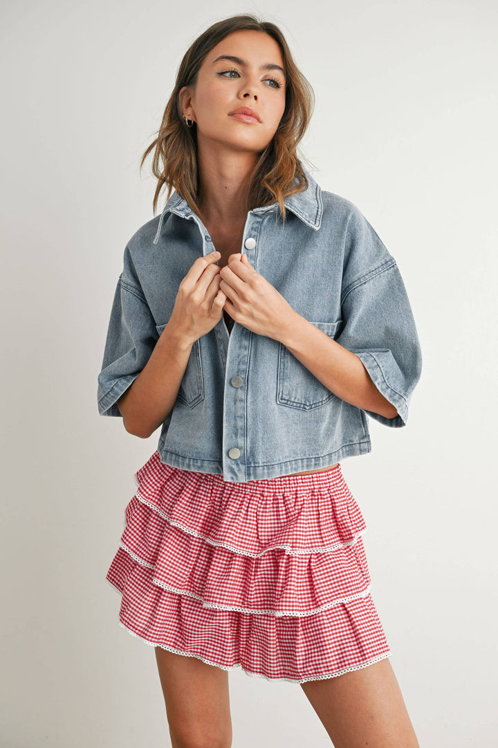 Cropped Denim Shirt