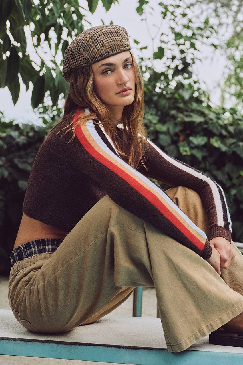 Rylee Contrast Stripe Sweater