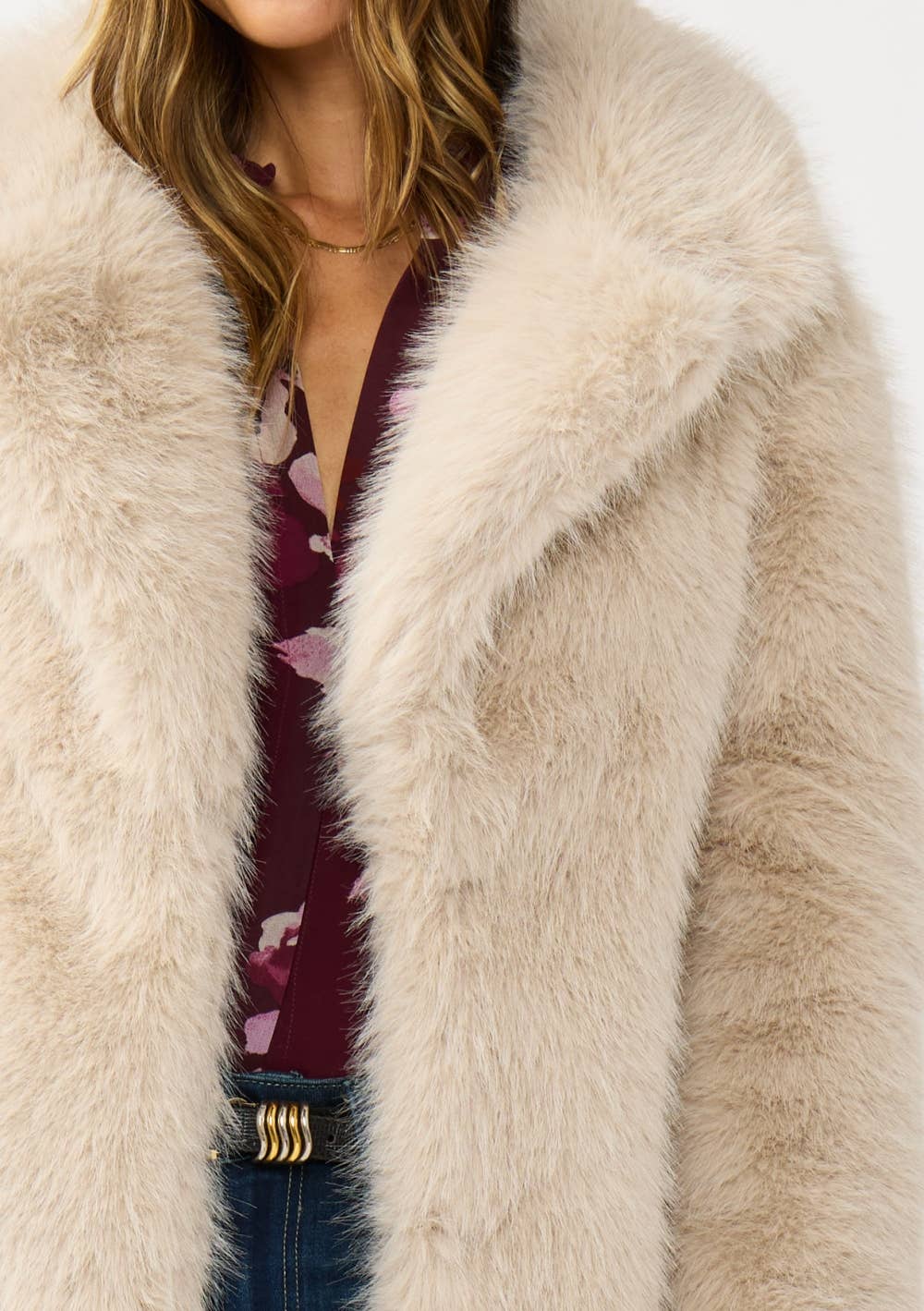 Plush Longline Faux Fur Coat