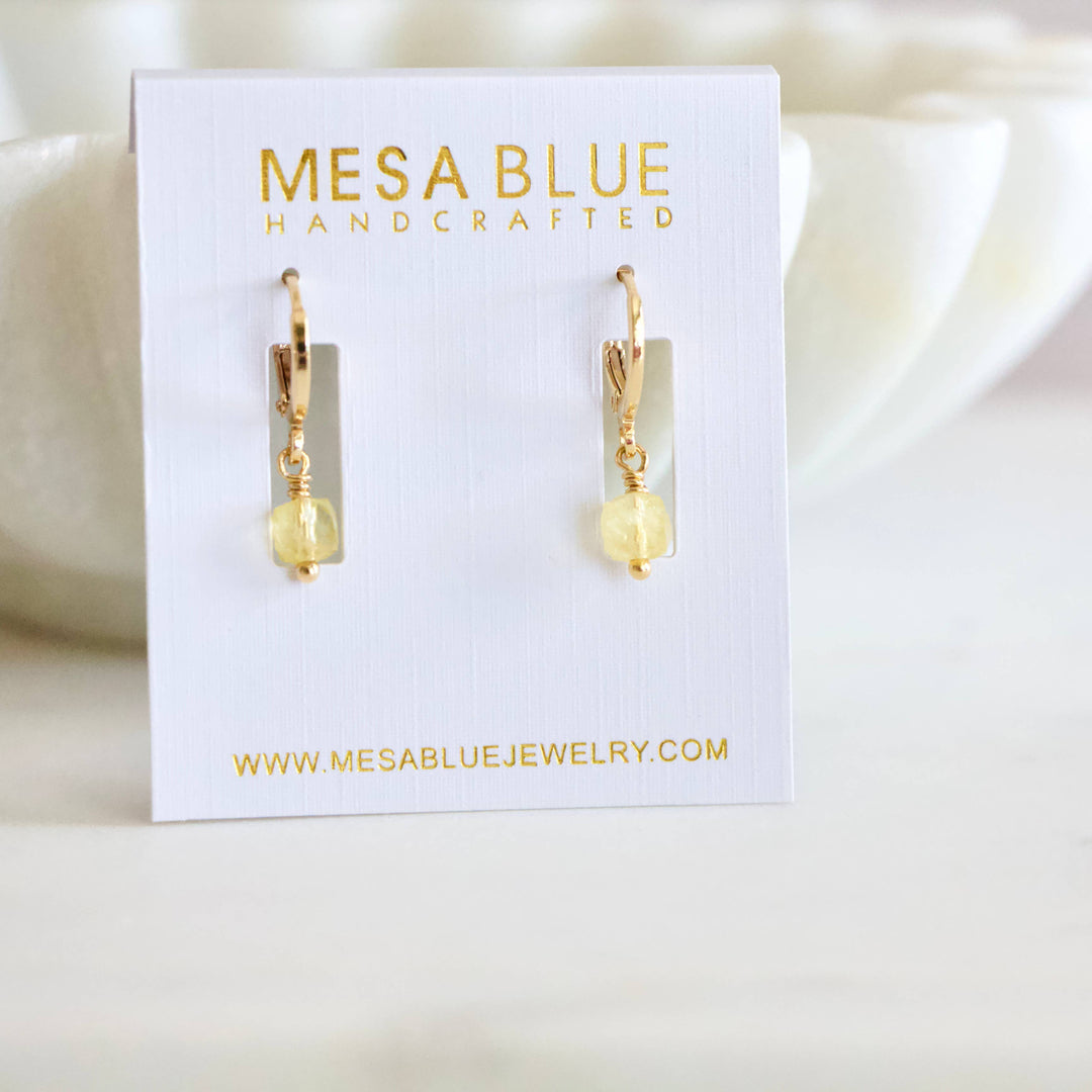 Citrine Drop Huggie Earrings 