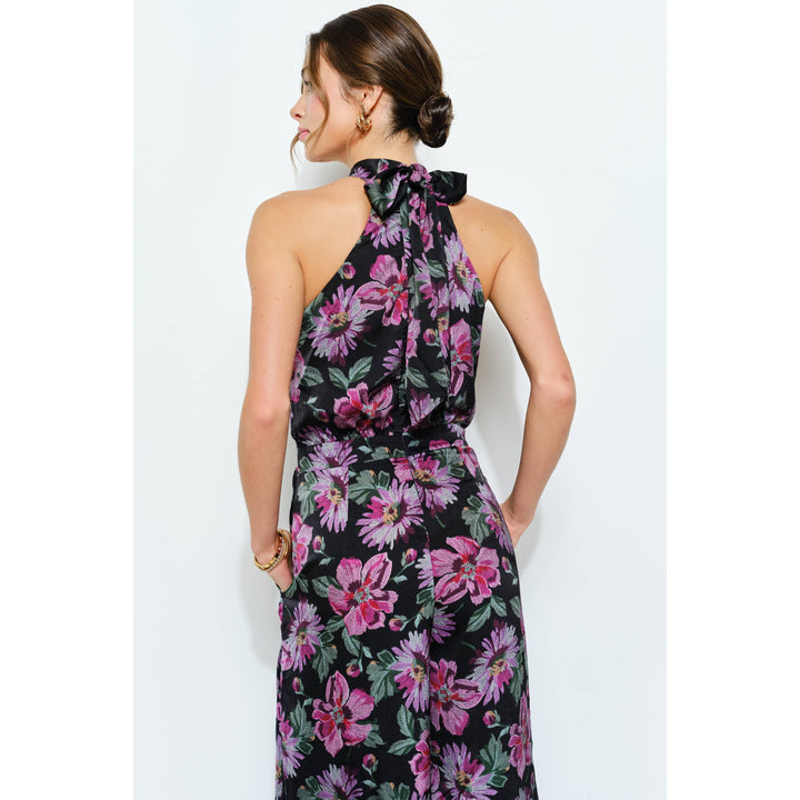 Floral Halter Neck Wide-Leg Jumpsuit