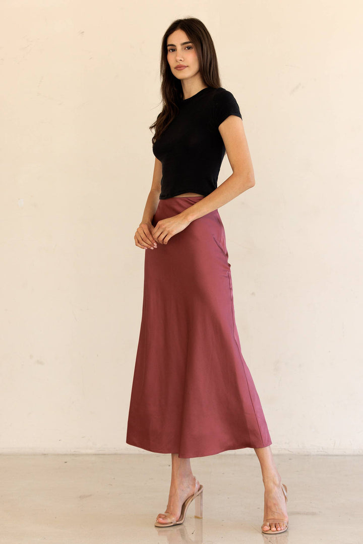 Satin Midi Skirt