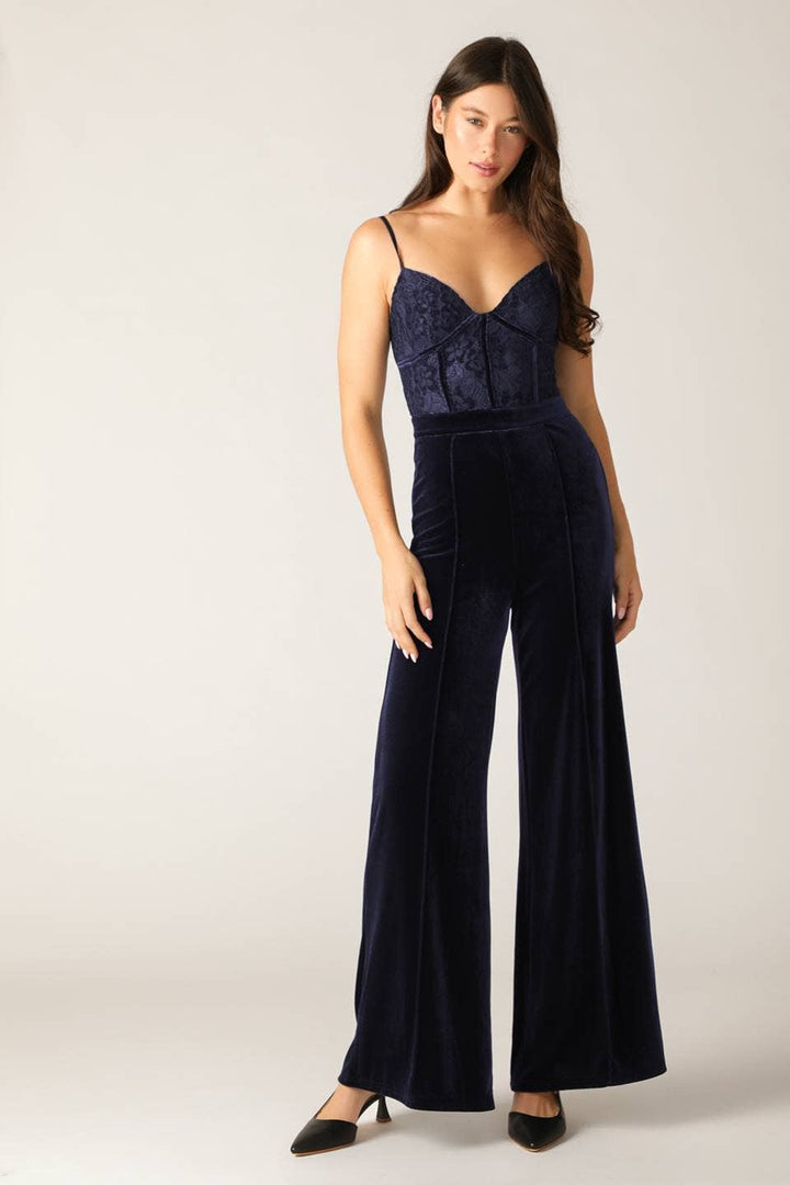 Lace Velvet Corset Jumpsuit