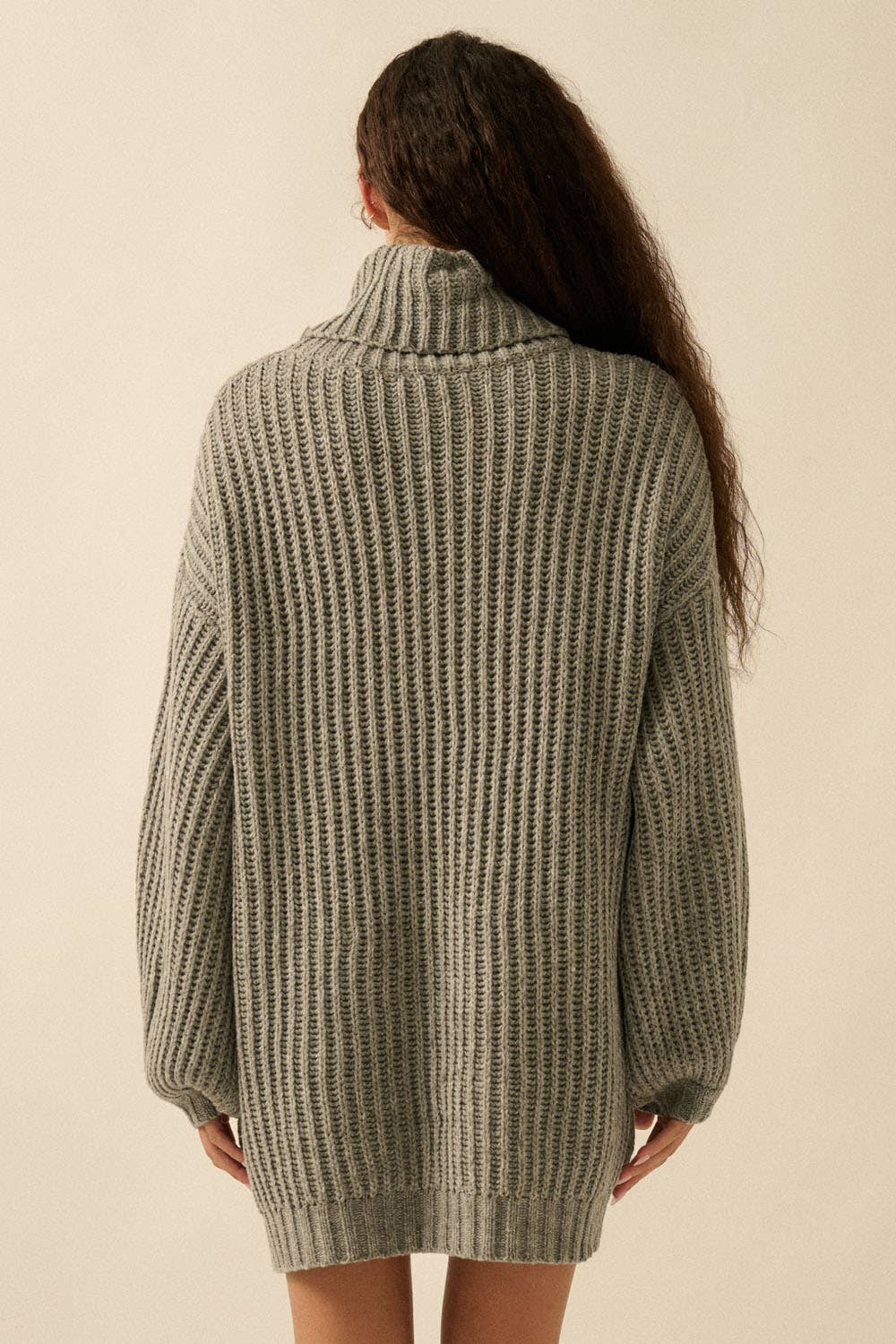 Ribbed Oversized Turtleneck Sweater