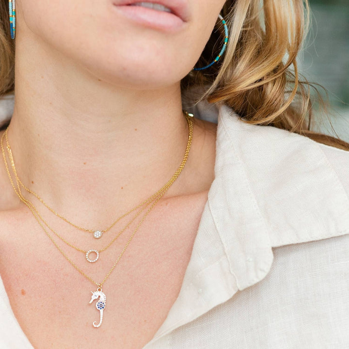 Round Pave Double Appeal Necklace