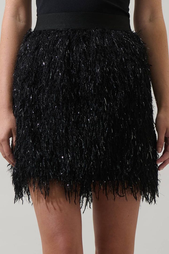 Himari Metallic Fringe Mini Skirt