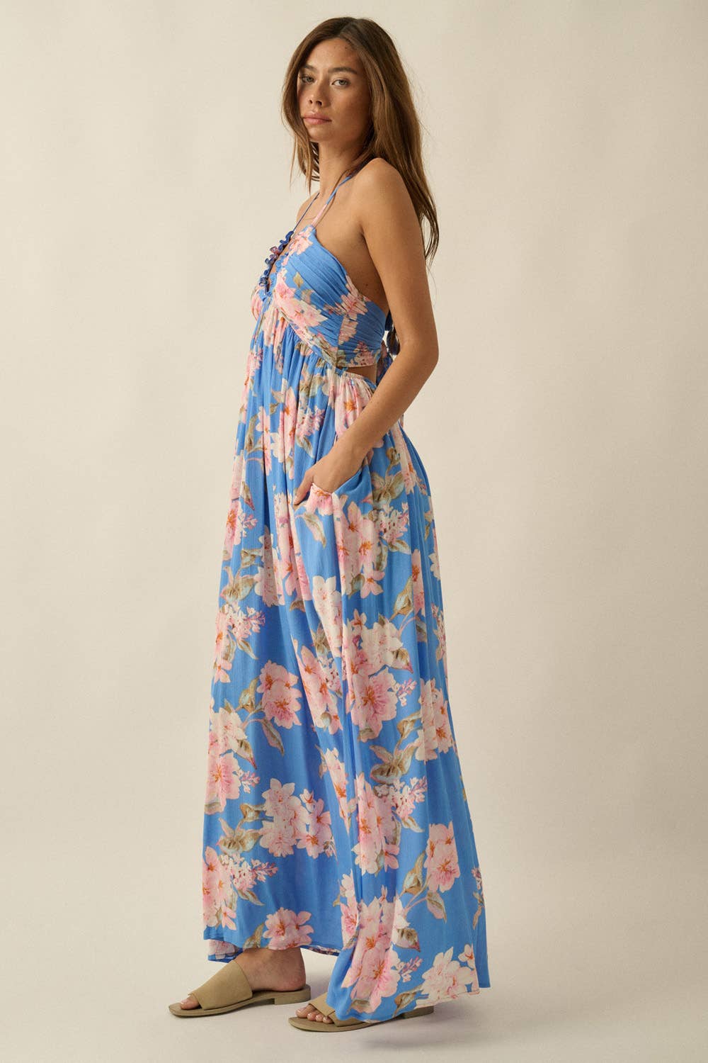 Floral Print Halter Dress