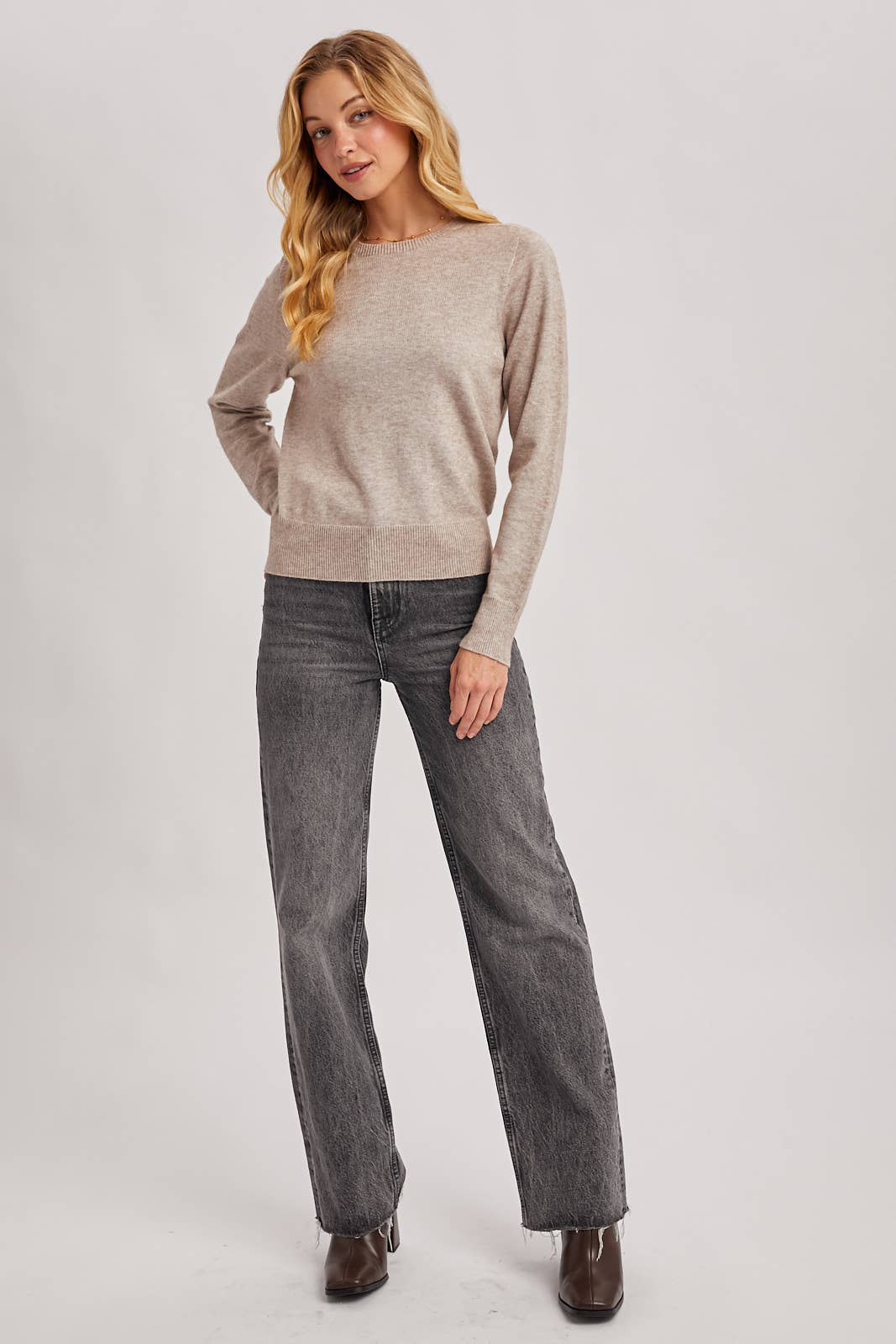 Wholegarment Crew Neck Sweater