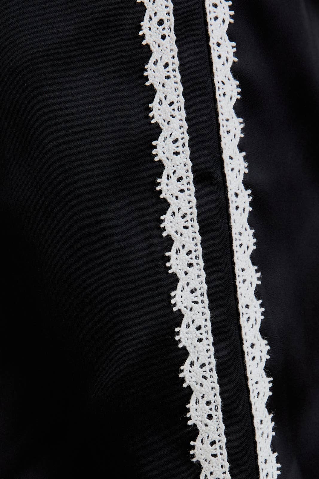 Satin Track Pants with Scalloped Detail