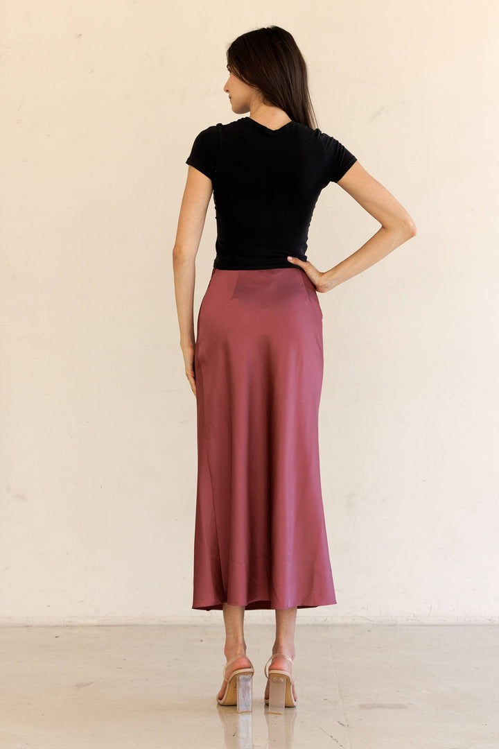 Satin Midi Skirt