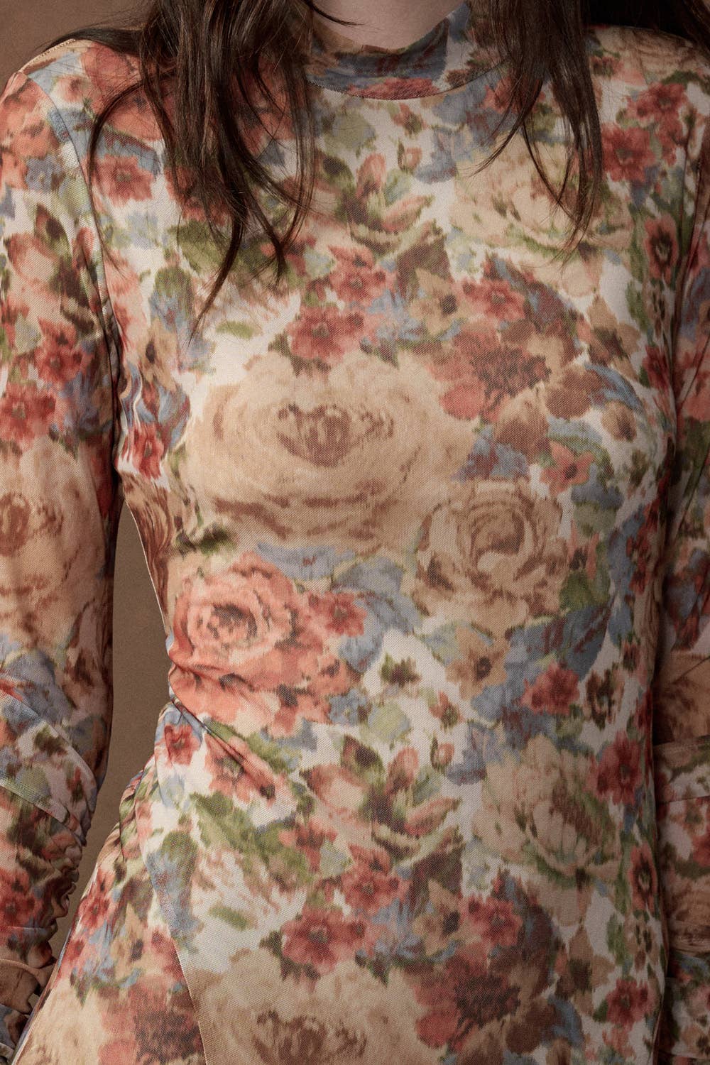 Floral Mesh Maxi Dress