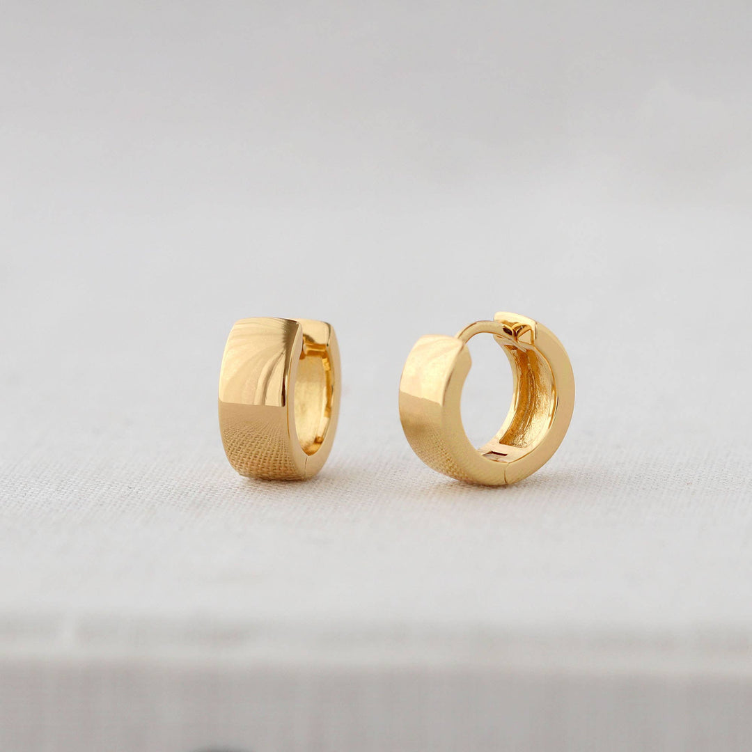 Wide Hinged Huggie Hoop Earrings