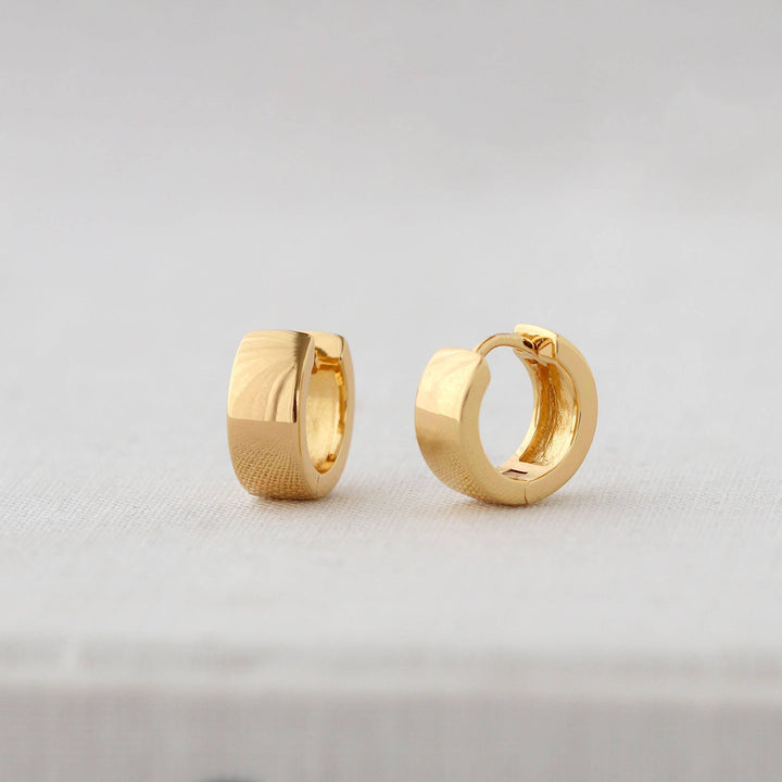 Wide Hinged Huggie Hoop Earrings