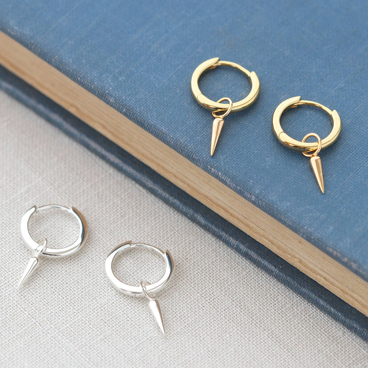 Spike Huggie Hoop Earrings