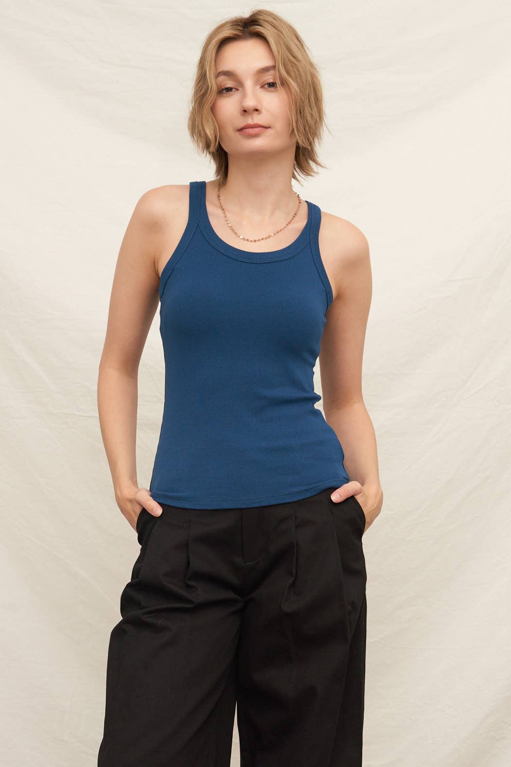 Scoop Neck Tank with Built-In Bra