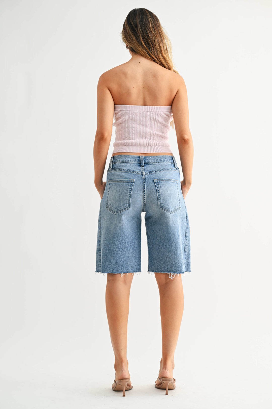 Long Seamed Denim Short