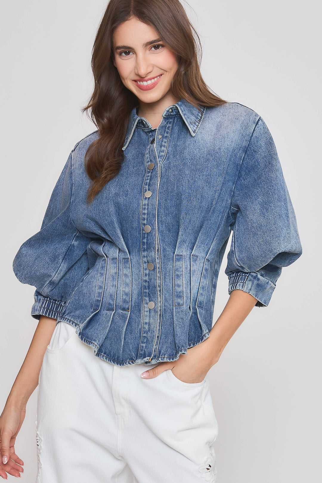 Tailored Denim Blouse