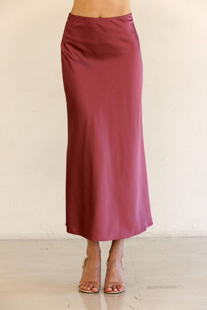 Satin Midi Skirt