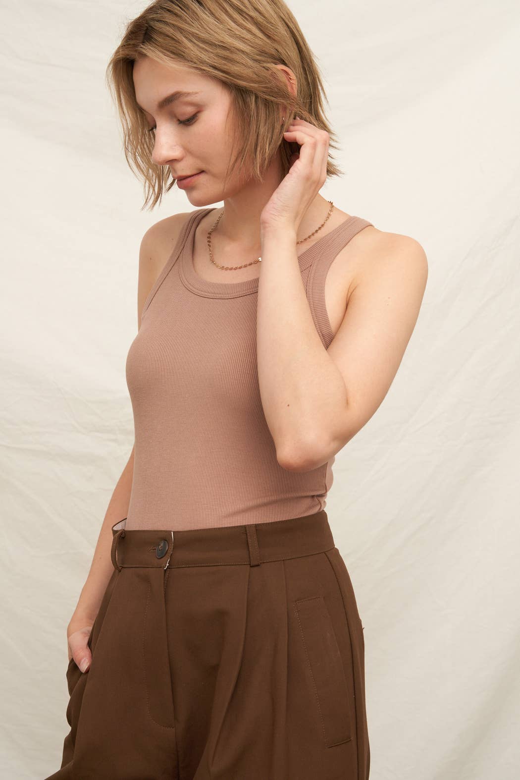 Scoop Neck Tank with Built-In Bra
