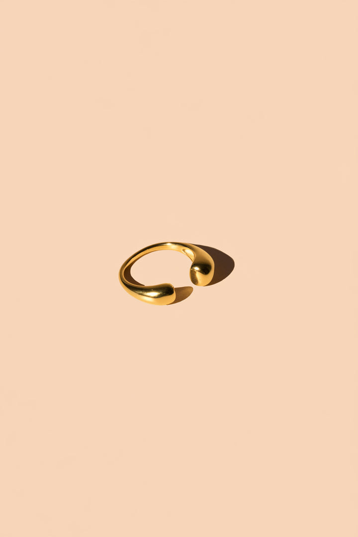 Gold open front ring