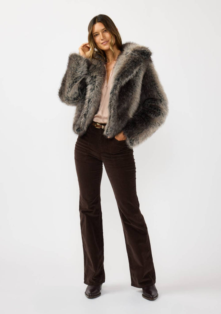 Charcoal Ombre Faux Fur Jacket