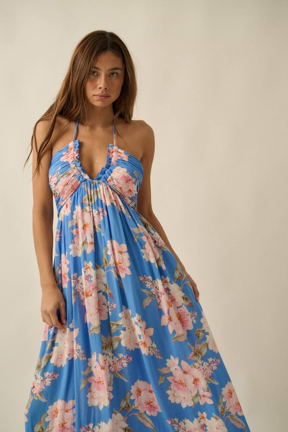 Floral Print Halter Dress