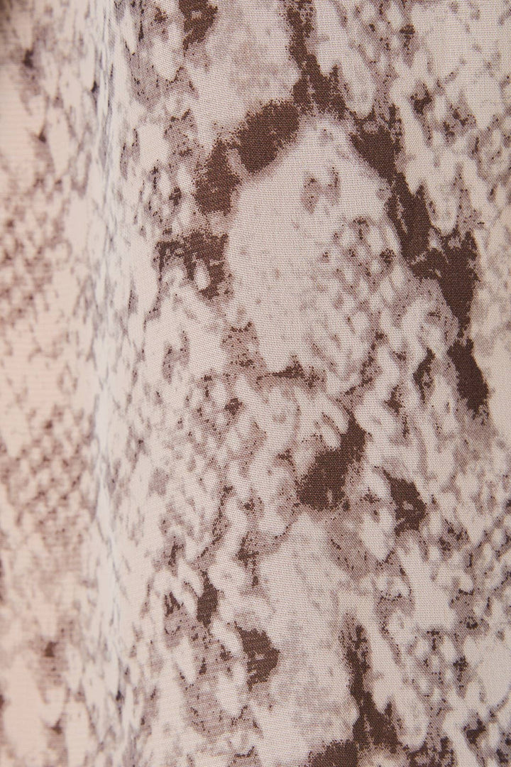 Snake Print Mesh Blouse