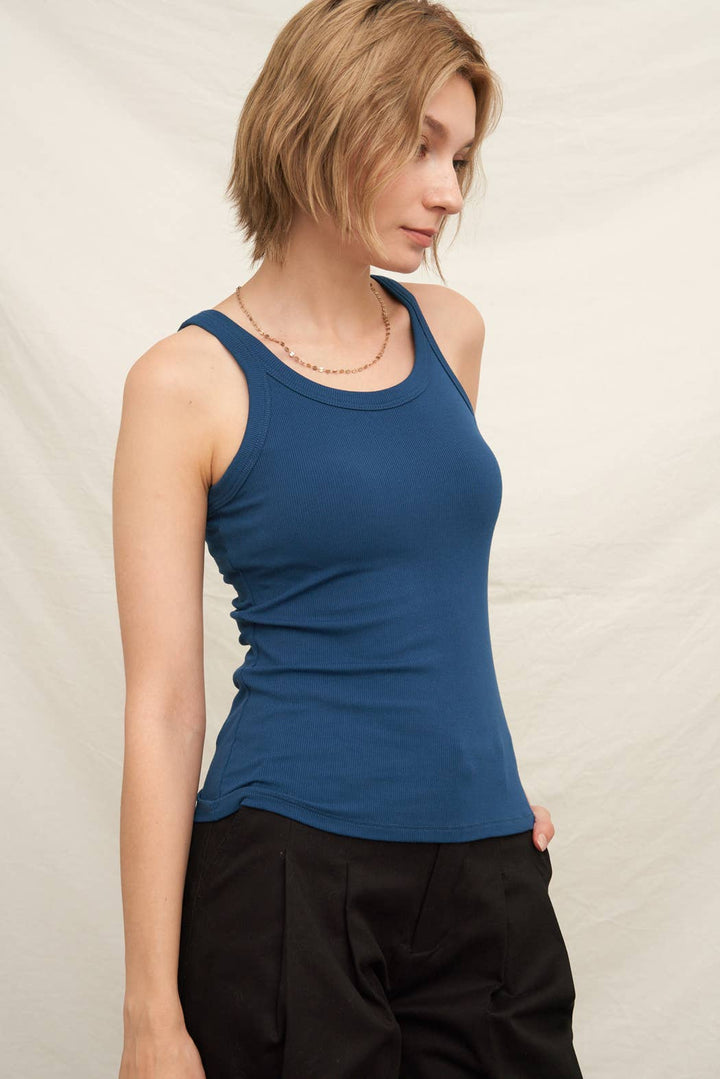 Scoop Neck Tank with Built-In Bra