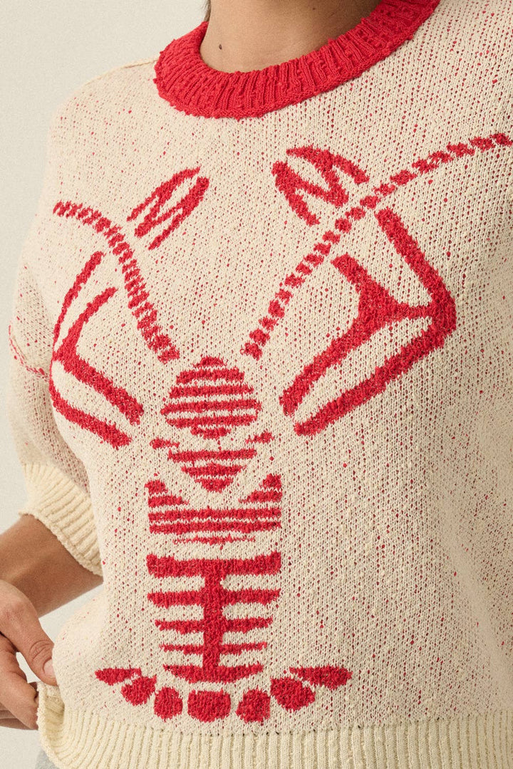 Lobster Exposed Seam Sweater