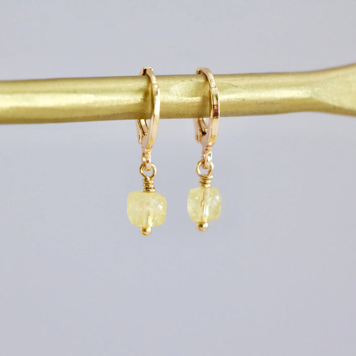 Citrine Drop Huggie Earrings 