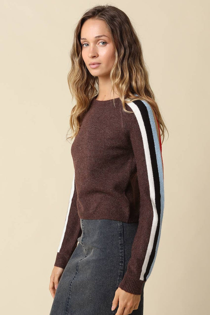 Rylee Contrast Stripe Sweater