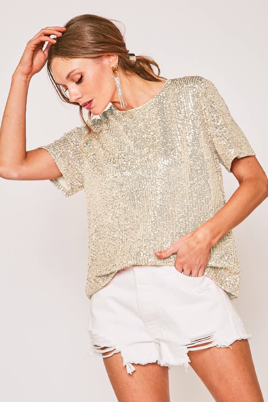 Sequin T-Shirt Blouse