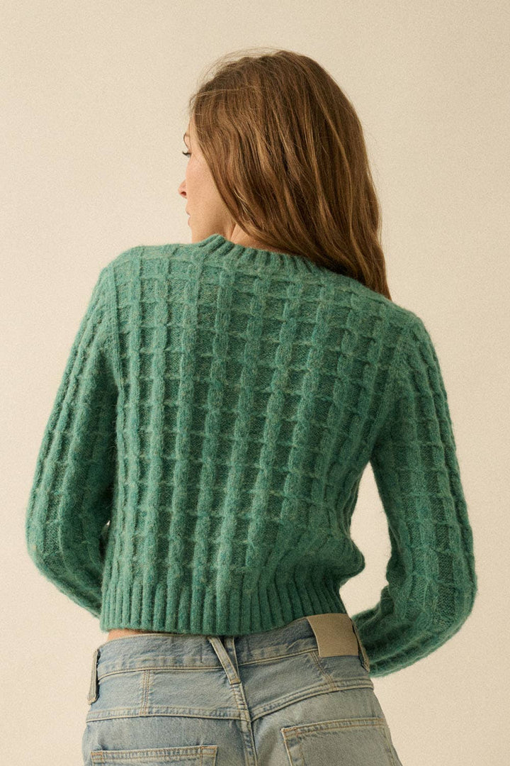 Cable Knit Cardigan Sweater