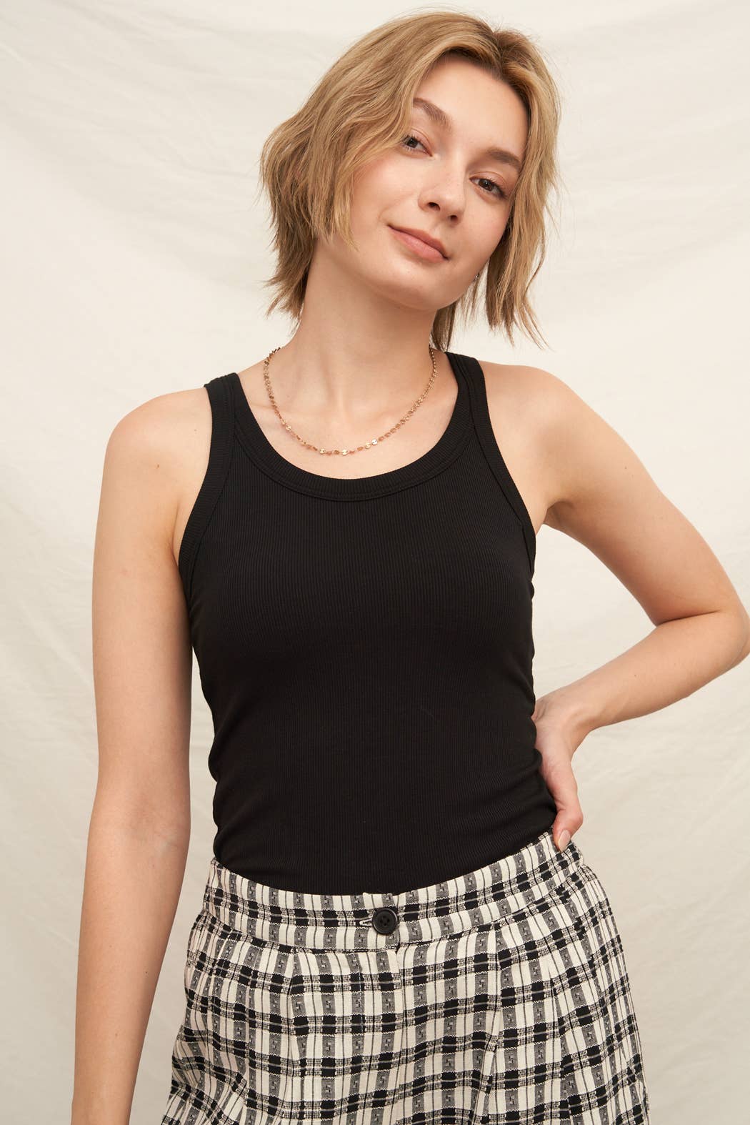 Scoop Neck Tank with Built-In Bra
