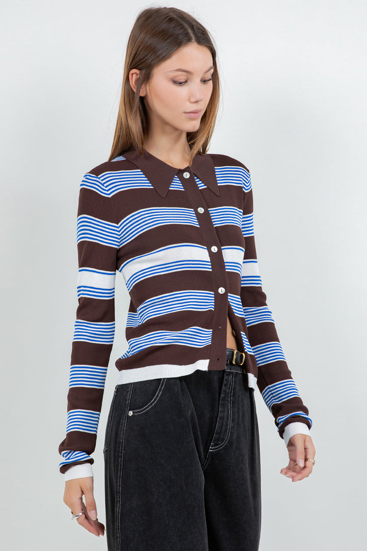 Striped Knitted Cardigan